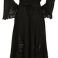 Sakkas Mirabel Stonewashed Corset Style Floral Emboridery Kimono Sleeve Dress