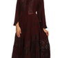 Sakkas Mirabel Stonewashed Corset Style Floral Emboridery Kimono Sleeve Dress