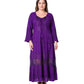 Sakkas Mirabel Stonewashed Corset Style Floral Emboridery Kimono Sleeve Dress
