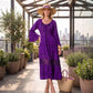 Sakkas Mirabel Stonewashed Corset Style Floral Emboridery Kimono Sleeve Dress