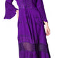 Sakkas Mirabel Stonewashed Corset Style Floral Emboridery Kimono Sleeve Dress