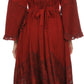 Sakkas Mirabel Stonewashed Corset Style Floral Emboridery Kimono Sleeve Dress