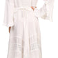 Sakkas Mirabel Stonewashed Corset Style Floral Emboridery Kimono Sleeve Dress