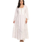 Sakkas Mirabel Stonewashed Corset Style Floral Emboridery Kimono Sleeve Dress