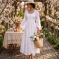 Sakkas Mirabel Stonewashed Corset Style Floral Emboridery Kimono Sleeve Dress