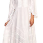 Sakkas Mirabel Stonewashed Corset Style Floral Emboridery Kimono Sleeve Dress