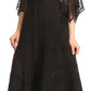 Sakkas Bexley Scoop Neck Bell Sleeve Bohemian Gypsy Embroidered Corset Dress