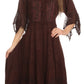 Sakkas Bexley Scoop Neck Bell Sleeve Bohemian Gypsy Embroidered Corset Dress