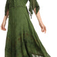 Sakkas Bexley Scoop Neck Bell Sleeve Bohemian Gypsy Embroidered Corset Dress