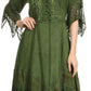 Sakkas Bexley Scoop Neck Bell Sleeve Bohemian Gypsy Embroidered Corset Dress