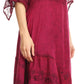 Sakkas Bexley Scoop Neck Bell Sleeve Bohemian Gypsy Embroidered Corset Dress