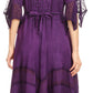 Sakkas Bexley Scoop Neck Bell Sleeve Bohemian Gypsy Embroidered Corset Dress
