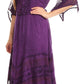 Sakkas Bexley Scoop Neck Bell Sleeve Bohemian Gypsy Embroidered Corset Dress