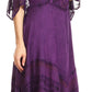 Sakkas Bexley Scoop Neck Bell Sleeve Bohemian Gypsy Embroidered Corset Dress