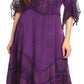 Sakkas Bexley Scoop Neck Bell Sleeve Bohemian Gypsy Embroidered Corset Dress