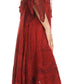 Sakkas Bexley Scoop Neck Bell Sleeve Bohemian Gypsy Embroidered Corset Dress