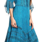 Sakkas Bexley Scoop Neck Bell Sleeve Bohemian Gypsy Embroidered Corset Dress