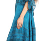 Sakkas Bexley Scoop Neck Bell Sleeve Bohemian Gypsy Embroidered Corset Dress