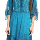 Sakkas Bexley Scoop Neck Bell Sleeve Bohemian Gypsy Embroidered Corset Dress