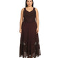 Sakkas Zendaya Stonewashed Rayon Embroidered Floral Vine Sleeveless V-neck Dress
