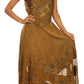 Sakkas Zendaya Stonewashed Rayon Embroidered Floral Vine Sleeveless V-neck Dress