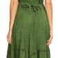Sakkas Zendaya Stonewashed Rayon Embroidered Floral Vine Sleeveless V-neck Dress
