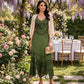Sakkas Zendaya Stonewashed Rayon Embroidered Floral Vine Sleeveless V-neck Dress