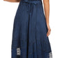 Sakkas Zendaya Stonewashed Rayon Embroidered Floral Vine Sleeveless V-neck Dress