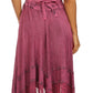 Sakkas Zendaya Stonewashed Rayon Embroidered Floral Vine Sleeveless V-neck Dress
