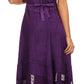 Sakkas Zendaya Stonewashed Rayon Embroidered Floral Vine Sleeveless V-neck Dress
