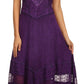 Sakkas Zendaya Stonewashed Rayon Embroidered Floral Vine Sleeveless V-neck Dress