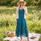 Sakkas Zendaya Stonewashed Rayon Embroidered Floral Vine Sleeveless V-neck Dress