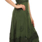 Sakkas Jammeh Stonewashed Embroidery Rayon Adjustable Spaghetti Straps Dress