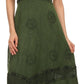Sakkas Jammeh Stonewashed Embroidery Rayon Adjustable Spaghetti Straps Dress