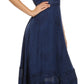 Sakkas Jammeh Stonewashed Embroidery Rayon Adjustable Spaghetti Straps Dress