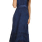 Sakkas Jammeh Stonewashed Embroidery Rayon Adjustable Spaghetti Straps Dress