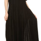 Sakkas Hailey Cap Sleeve Caftan Long Embroidered Stonewashed Dress