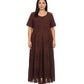 Sakkas Hailey Cap Sleeve Caftan Long Embroidered Stonewashed Dress