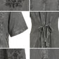 Sakkas Hailey Cap Sleeve Caftan Long Embroidered Stonewashed Dress