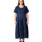 Sakkas Hailey Cap Sleeve Caftan Long Embroidered Stonewashed Dress