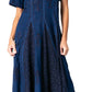 Sakkas Hailey Cap Sleeve Caftan Long Embroidered Stonewashed Dress