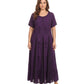 Sakkas Hailey Cap Sleeve Caftan Long Embroidered Stonewashed Dress