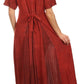 Sakkas Hailey Cap Sleeve Caftan Long Embroidered Stonewashed Dress