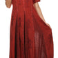 Sakkas Hailey Cap Sleeve Caftan Long Embroidered Stonewashed Dress
