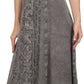 Sakkas Aisley Floral Embroidered Sleeveless Adjustable Strap Button Up Dress