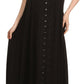 Sakkas Aisley Floral Embroidered Sleeveless Adjustable Strap Button Up Dress