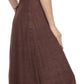 Sakkas Aisley Floral Embroidered Sleeveless Adjustable Strap Button Up Dress