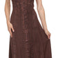 Sakkas Aisley Floral Embroidered Sleeveless Adjustable Strap Button Up Dress