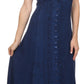 Sakkas Aisley Floral Embroidered Sleeveless Adjustable Strap Button Up Dress