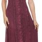 Sakkas Aisley Floral Embroidered Sleeveless Adjustable Strap Button Up Dress
